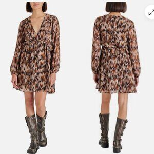 Steve Madden Women's Rami V-Neck Empire Waist Mini Dress NWT Size M